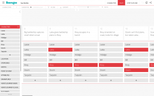 Use the grid to assign information to the plot cards easily